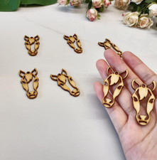 30Pcs of Horse Head Earrings Unfinished Wood Blanks,Unfinished Laser Cut Wood Sh