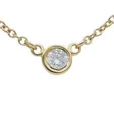 TIFFANY&Co. Visor Yard Diamond Necklace D:0.05ct 18K Yellow Gold USED
