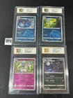 4PCS,Eevee CB82C-02 09/14, 08 10/14,09 09/15,06 10/15 Pokemon Cards  Grade 10