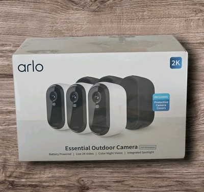 Arlo Essential 2K (2nd Generation) Security Camera   White (3 Pack) New!