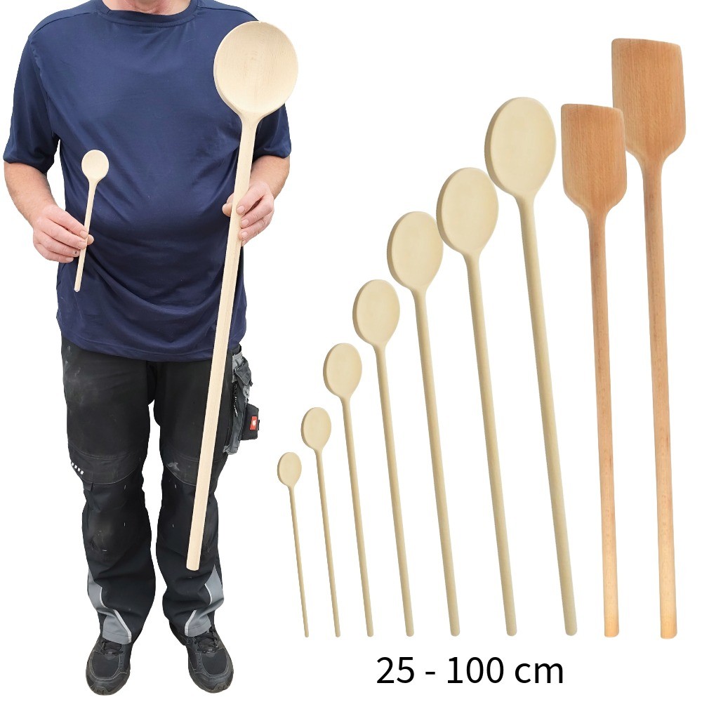 Holzkochlöffel Holzlöffel Kochlöffel 25 -100 cm Buchenholz Natur klein - groß