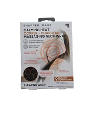 Sharper Image Calming Heat Copper + Charcoal Massaging Neck Wrap CWT82004