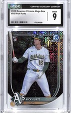 2025 Bowman Chrome Nick Kurtz Rookie Mojo Mega Box Refractor CGC 9 Athletics