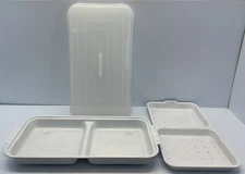 Ronco Showtime Rotisserie Model 4000 5000 Steam White Tray Replacement 3 pc Set