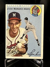 1954 Topps - Warren Spahn #20 White Back