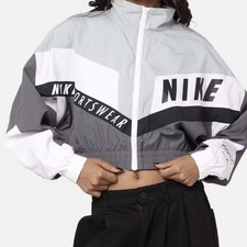 Image of Nike Sportswear Women's Large Woven Smoke Grey Street Jacket HF5956-068 NEW