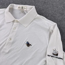 Fairway & Greene Polo Shirt Mens Large Sleepy Hollow White Long Sleeve Golf