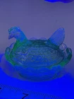 Boyd Glass Slag Miniature Hen on Nest Salt - S20