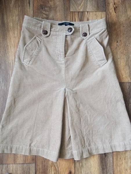 Women Hallhuber Skirt Beige Velvet 36 / S / 44