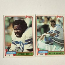 Topps Dallas Cowboys 11 Vintage NFL Trading Cards Herbert Scott Butch Johnson