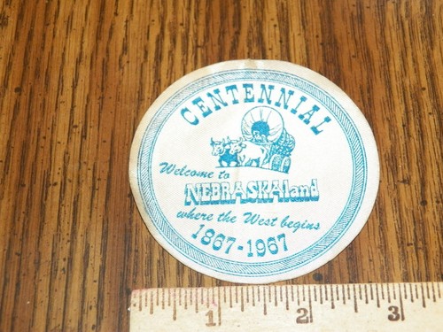 1867-1967 NEBRASKA CENTENNIAL Sticker Decal "Welcome to Nebraskaland"
