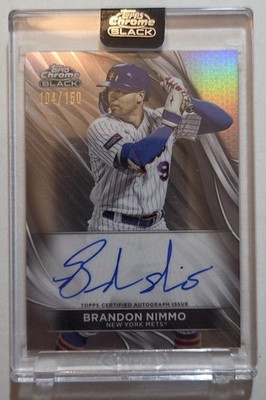 2024 Topps Chrome Black Refractor Brandon Nimmo Rookie Auto Mets Encased /150