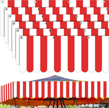 6 Pcs Carnival Tent Circus Hanging Awning Decorations Red White Striped Carnival
