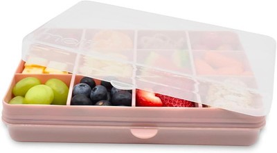 melii Snackle Box   12-Compartment Divided Snack BPA-Free Food Container Pink
