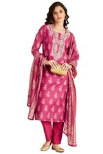 GoSriKi Women's Rayon Blend Straight Printed Kurta with Pant  Dupatta