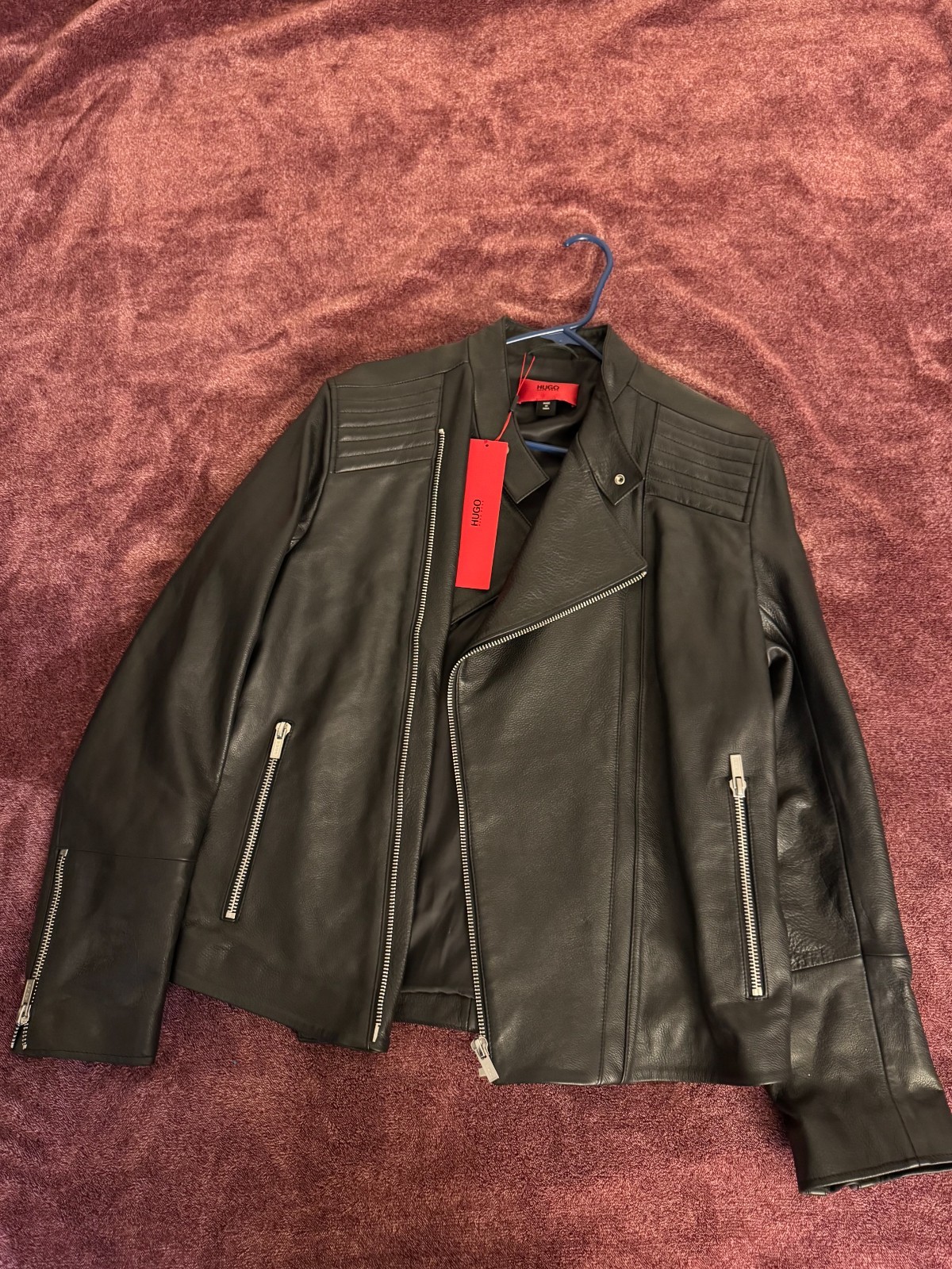 Hugo Boss leather jacket large. New with tags!
