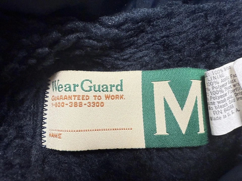 WearGuard Coaches Jacket Mens Medium Navy Sherpa Lined Made USA Snap Front - Image 4 of 4