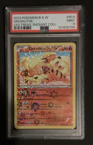 PSA 9 Growlithe #RC4 - Pokemon 2013 B&W Legendary Treasures Radiant Collection - Picture 4 of 10