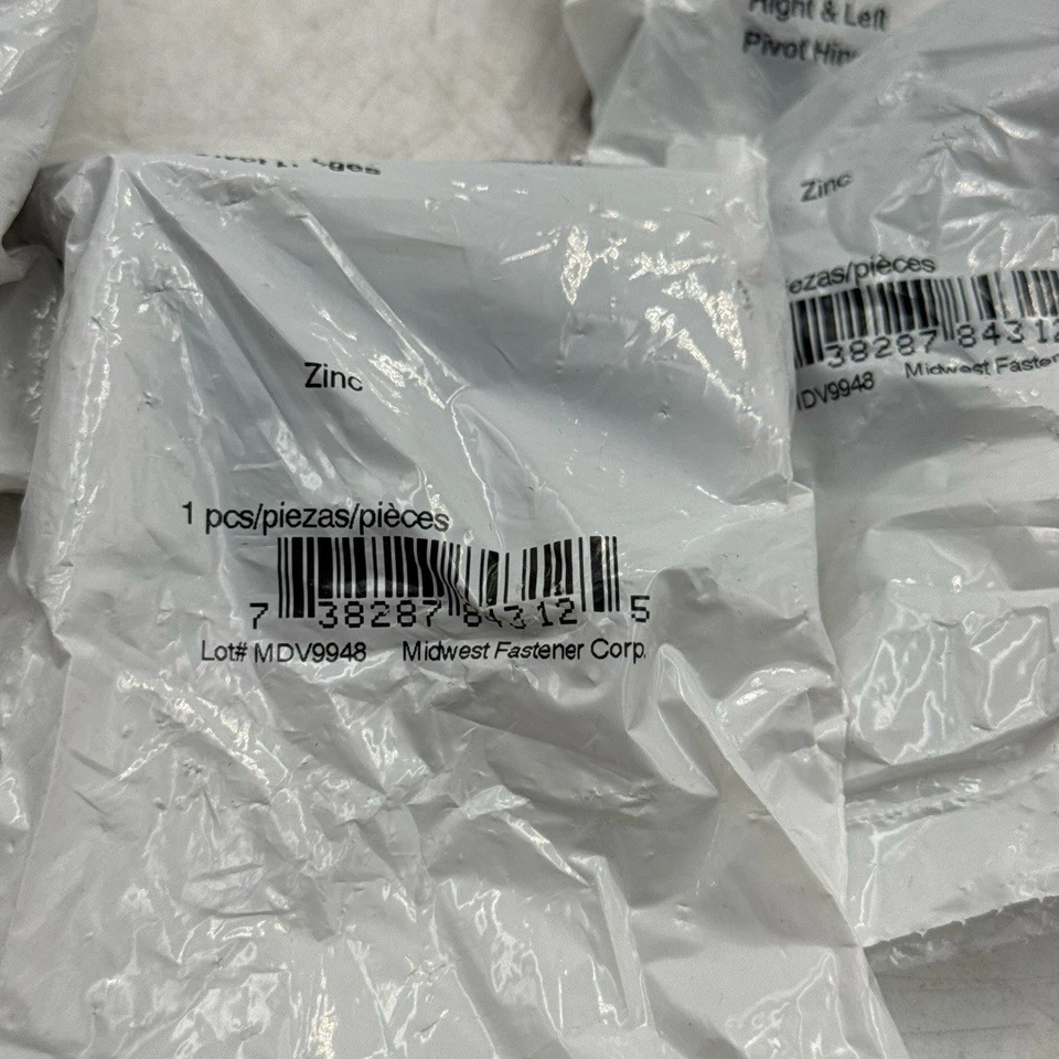 Midwest Fastener Corp Hinge 4 Pack Zinc Plated 84312 Right Left Pivot Steel Door - Image 4 of 4