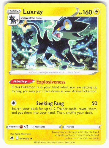 Luxray (44) SWSH: Crown Zenith [CRZ - 044/159] Rare EN Near Mint