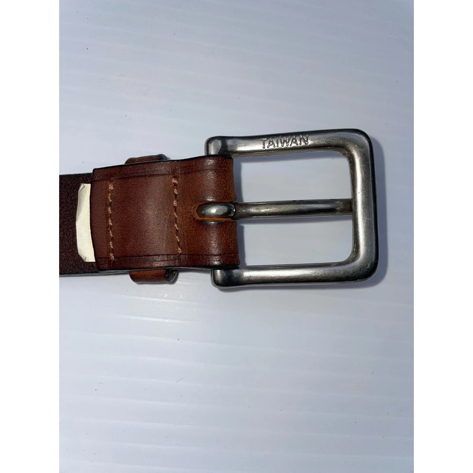 Cinturón occidental de cuero y lona de níquel búfalo Gap talla 28 Foto 3 de 4