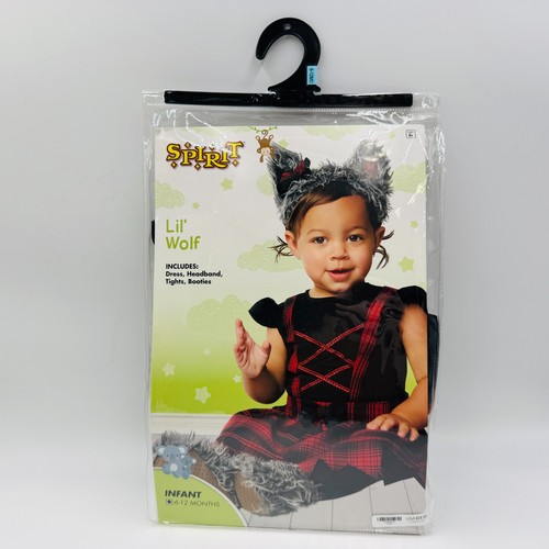 Lil' Wolf Spirit Halloween Infant Dress Costume With Tail 6-12 Months EUC