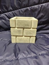 ||METCHAR|| Brick-Effect Square Ceramic Planter, Pen holder, Indoor Decoration