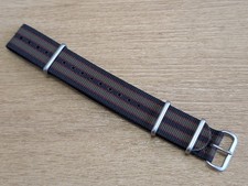 New Geckota WatchGecko 20mm Black Green Red Vintage Bond Nylon Satin Watch Strap