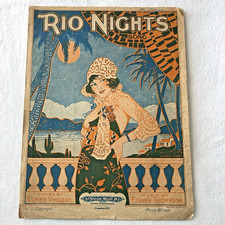 Vintage Sheet Music X6 Piano Score Illustrations Scrapbooking Art Upcycling