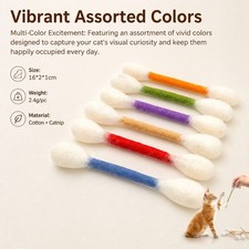 Soft Cat Cotton Swabs Infused With Natural Catnip Interactive Chew Sticks 18Pk