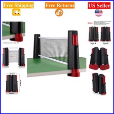 Retractable 6ft Table Tennis Net & Post Set for Tables Up to 2 inch, Black