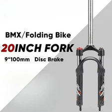 20In Folding Bike Air Fork Travel 50mm BMX Bicycle Quick Release Oil Spring Fork