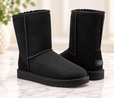UGG 1016223 Women Classic Short II Black Boots US Size 6