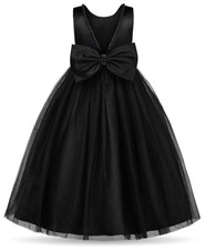 Uhnice Flower Pearls Dress V-Back Tulle Ball Gown Satin Bow-Knot Pageant 9/10