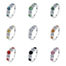 3.6 Cttw Round Cut VVS1 Moissanite Engagement Eternity Ring 925 Sterling Silver