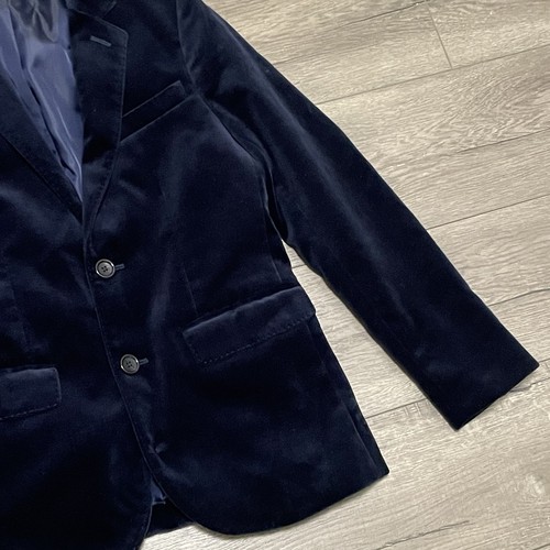 J Crew Crewcuts Ludlow Blazer Boys Blue Velvet Sport Coat Jacket Preppy Sz 12 - Picture 3 of 10