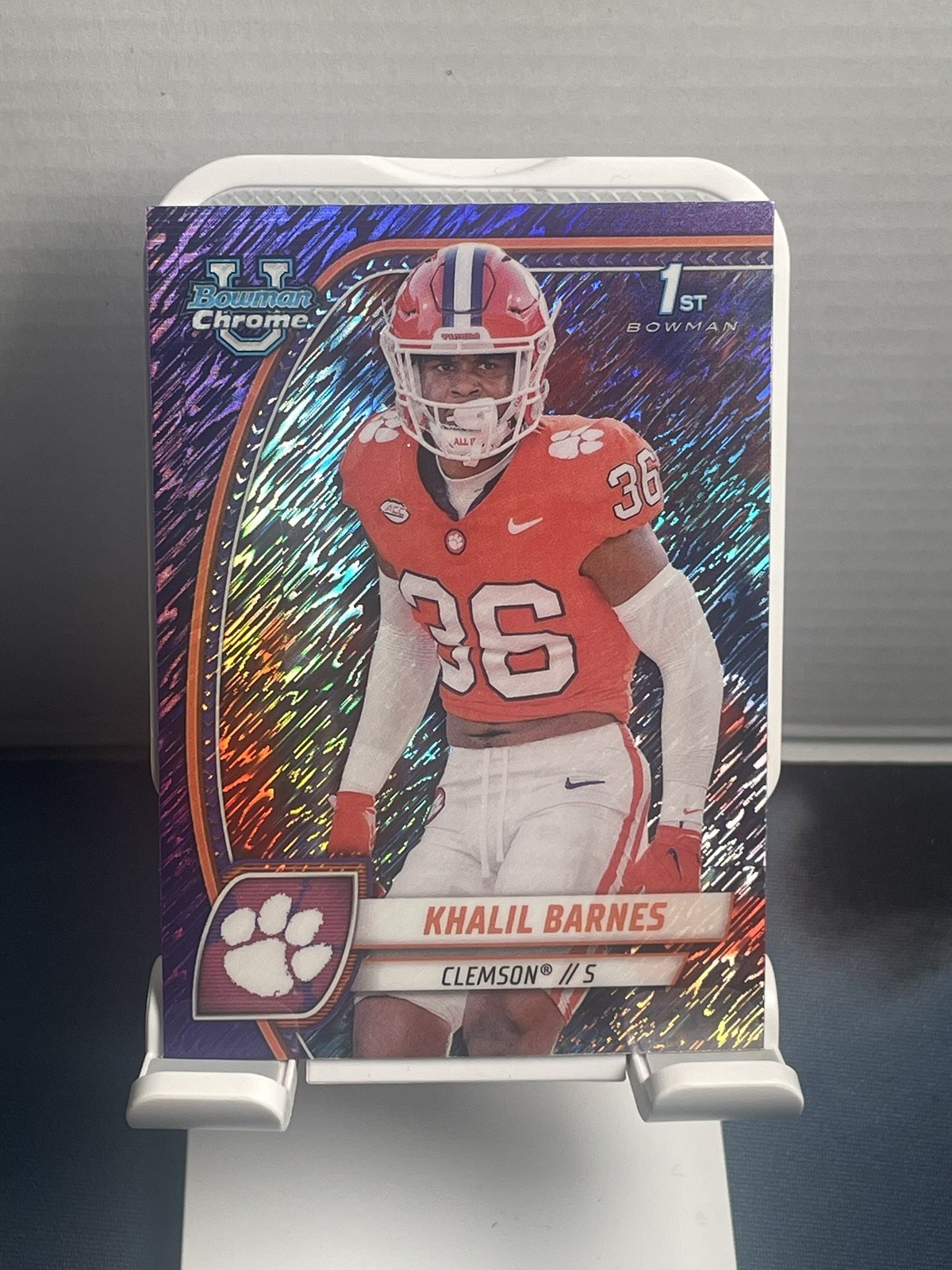 2024 Bowman Chrome University Purple Shimmer Refractor #114 Khalil Barnes