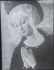Head Of Madonna, Alesso Baldovinetti, Magic Lantern Glass Slide