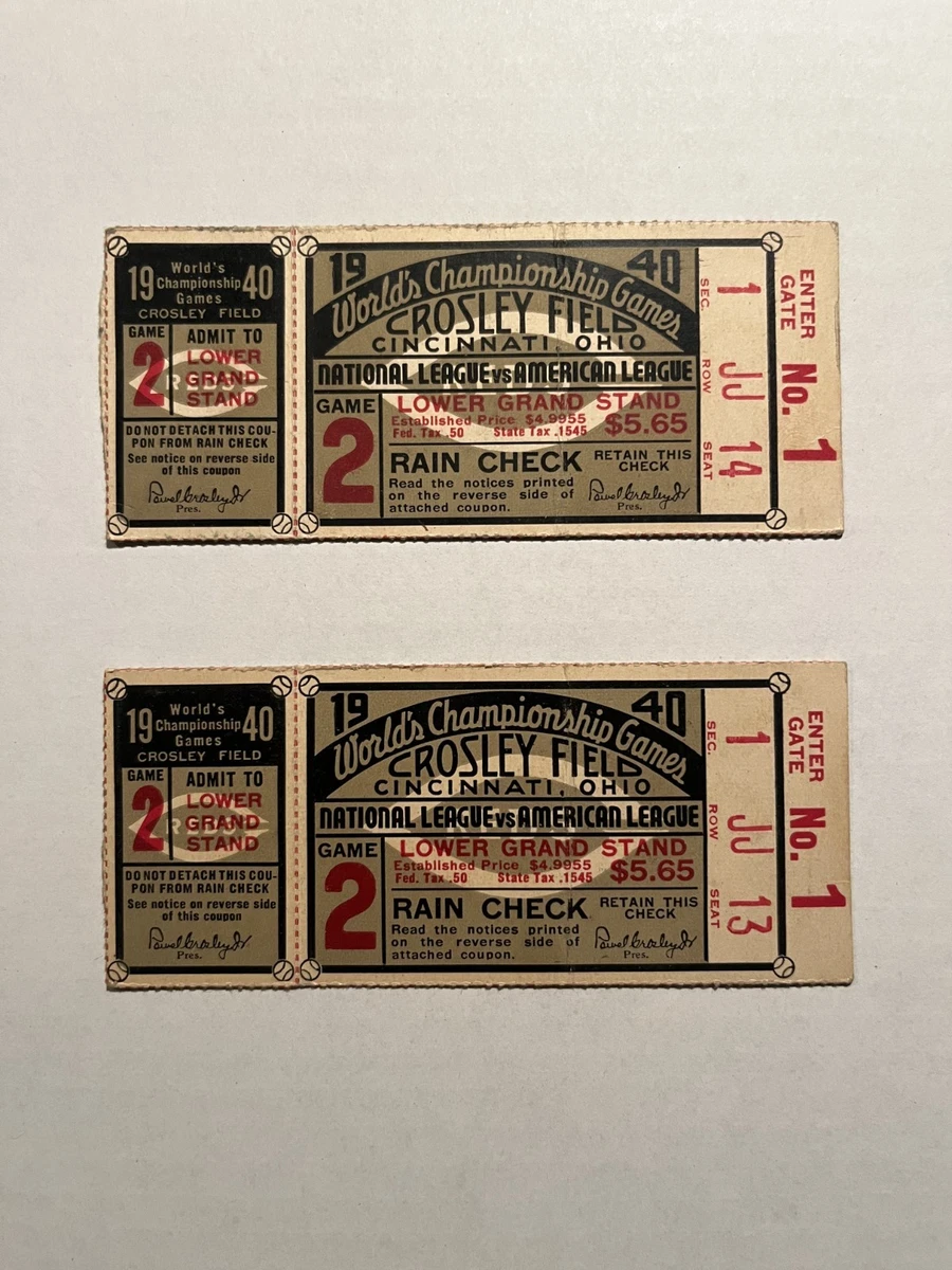 1940 Year Vintage Sports Ticket Stubs for sale | eBay