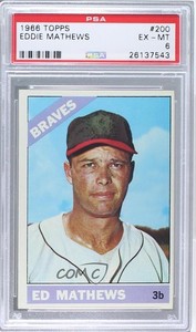 1966 Topps Eddie Mathews Ed Mathews #200 PSA 6 HOF