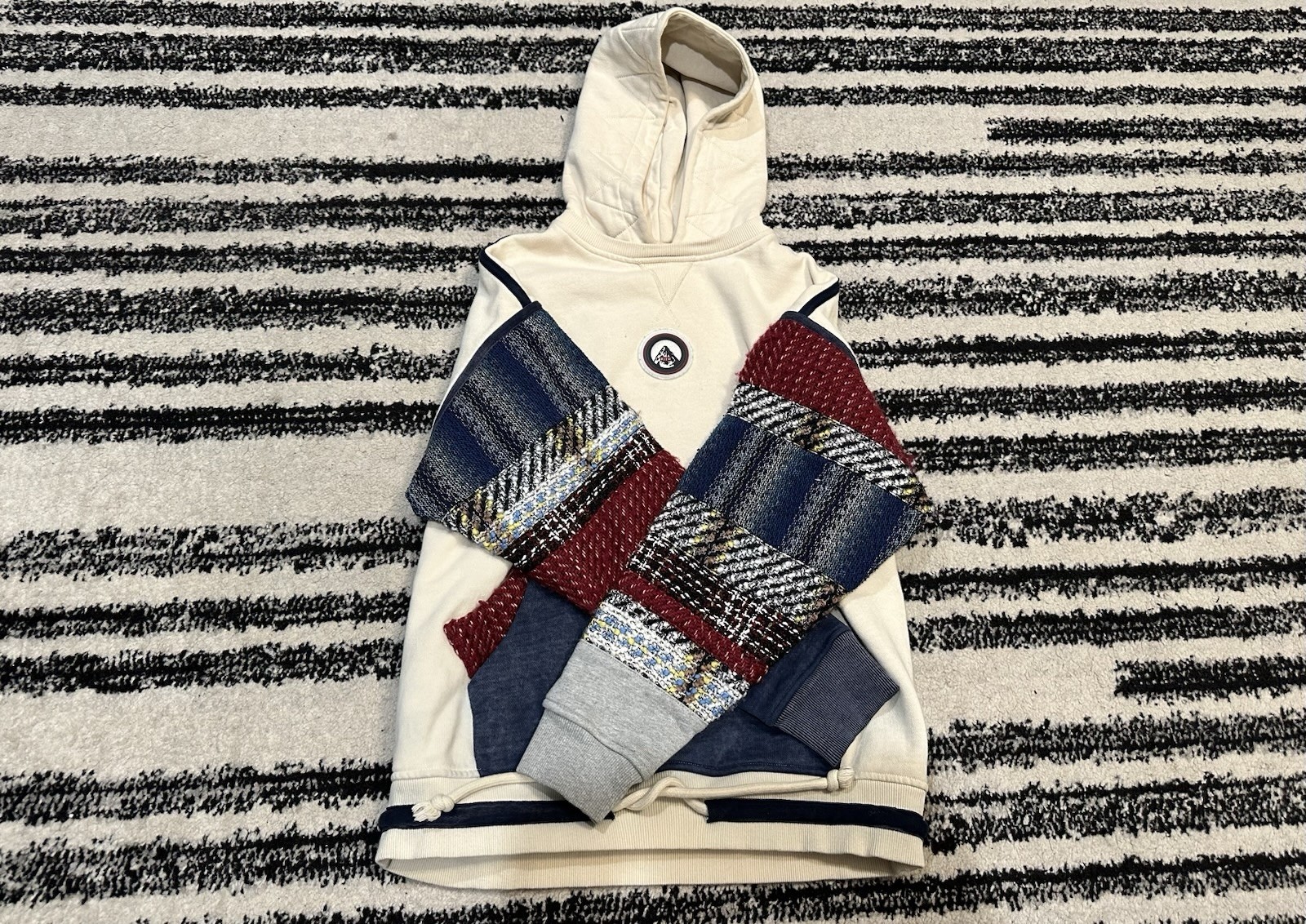Kith Patchwork Williams Hoodie Size Medium Off Wh… - image 2