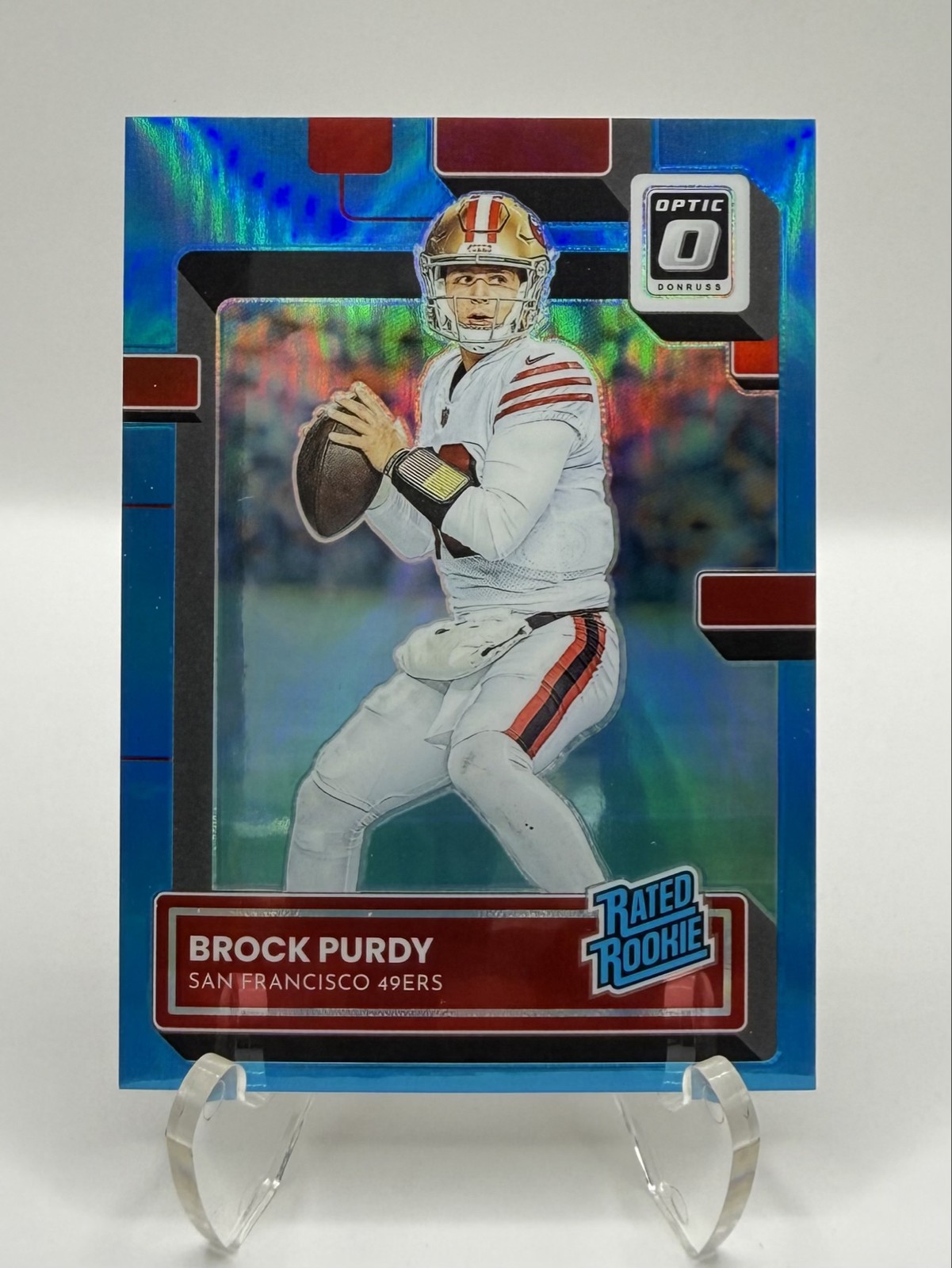 2022 Panini Donruss Optic - Rated Rookie Brock Purdy/299 - #277 Aqua Prizm /(RC)