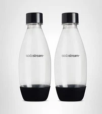 Sodastream 0.5L Slim Black Carbonating Bottles (Pack of 2)