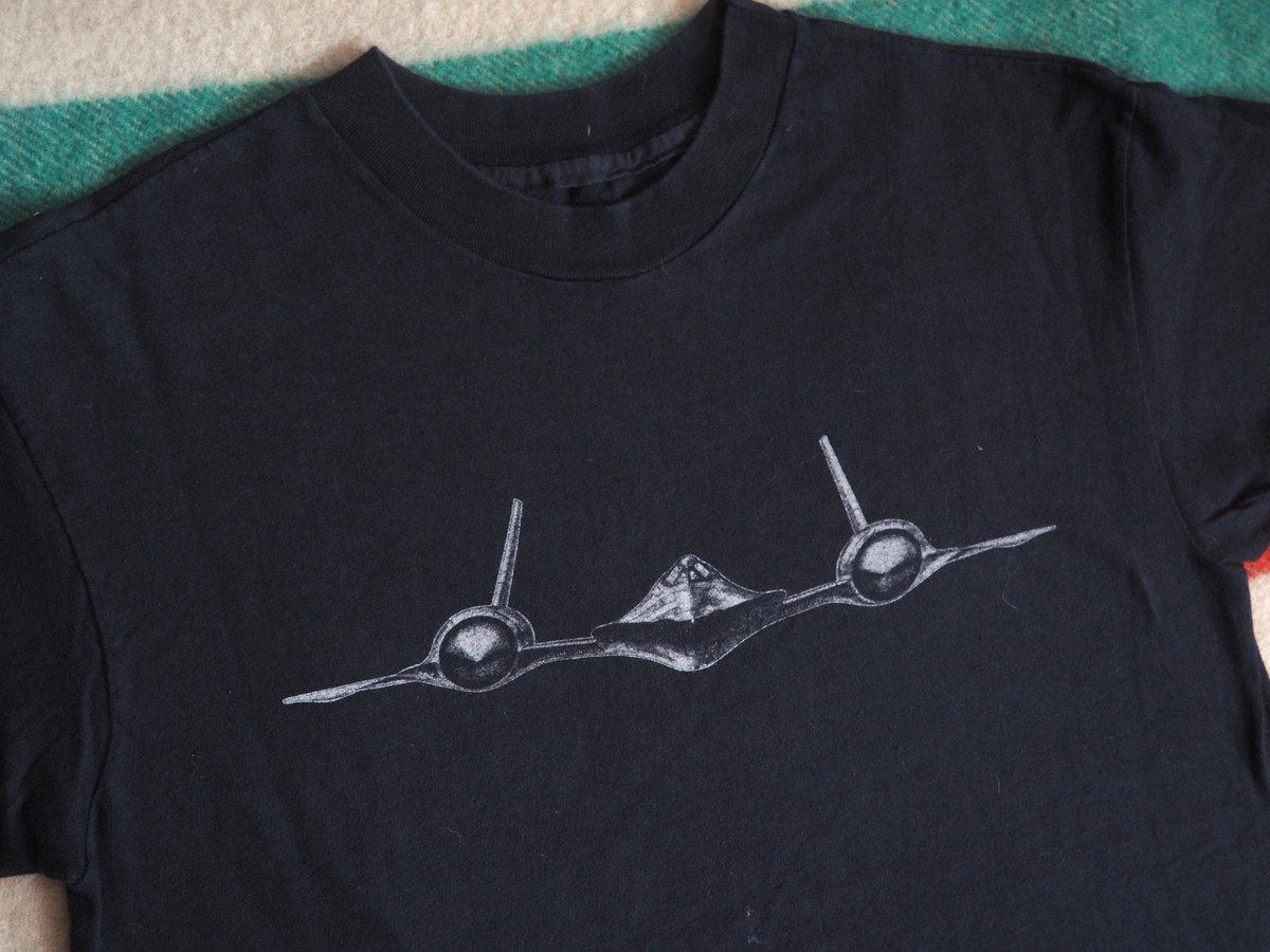 VTG 80s 90s USAF SR-71 Blackbird Plane Promo Military Faded Black Tee T-Shirt L View 4