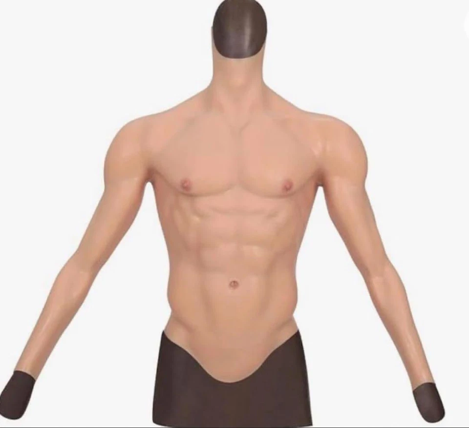 HuwaHuwa 第 4 代肌肉套装带袖白色 L 二手健美日本 — 第 4/4 张图片