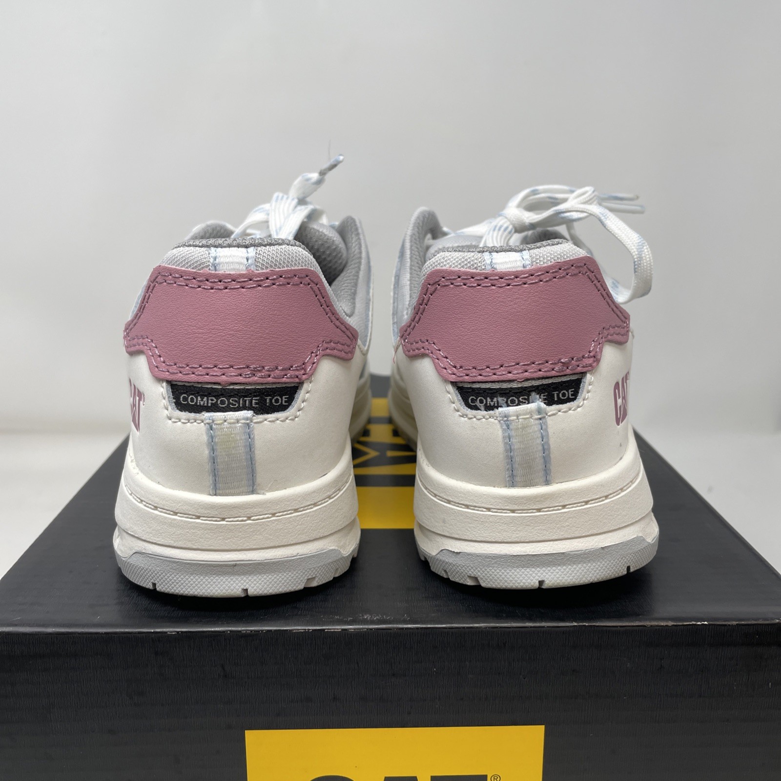 CAT Caterpillar Streamline Court Safety Toe Work Shoes Sneakers White Women's 6