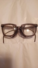Vintage Willson Safety Glasses With Metal Mesh Shield Transparent Gray Frames