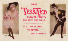 C1910s - Tess and Ted School Shoes Trade Card - XL2T
