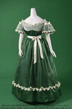 1830s High Waistline Regency Green Ball Gown Second Empire Women Princess