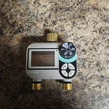 2 Zone Sprinkler Timer with Brass Inlet & Outlet, Programmable Water Timer Yard